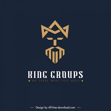 king groups logo template flat geometric symmetry design