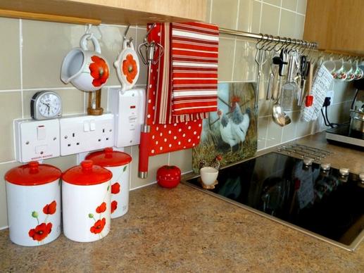 kitchen cooker red