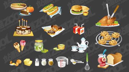 Kitchen utensils, such as fine food icon vector material