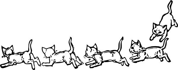 Kitties Playing Running clip art
