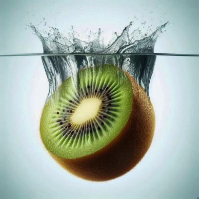 kiwi backdrop picture dynamic closeup elegant water splashing