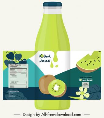 kiwi juice advertising background green bottle label decor