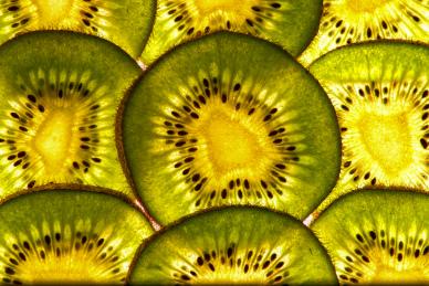 kiwi slices backdrop picture contrast closeup