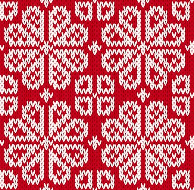 knitted fabric christmas pattern vector set