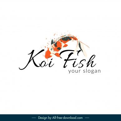 koi logo design elements hand drawn classic dynamic