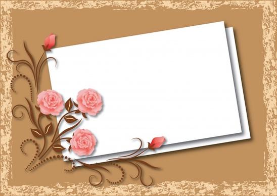 card background template elegant rose classic decor