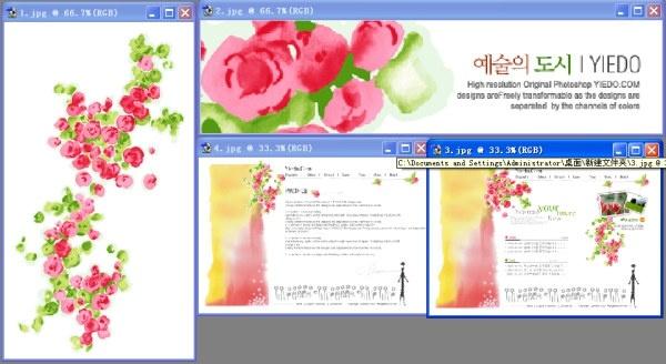 korea flowers psd layered