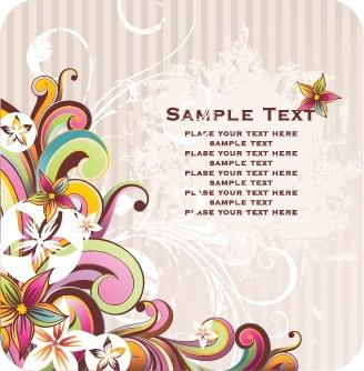 decorative background flowers icons classical colorful curves decor