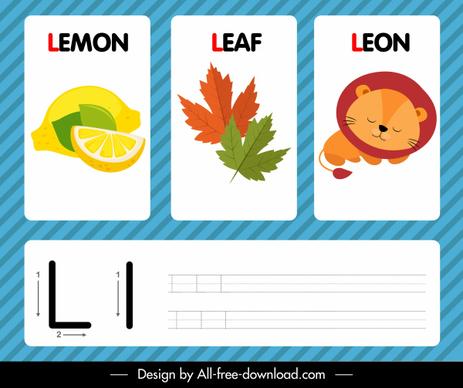 l alphabet studying template lemon leaf lion sketch