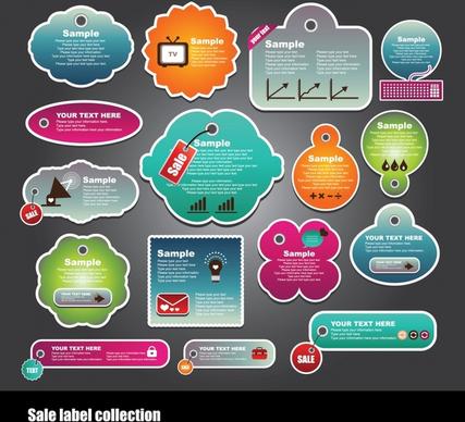 sale stickers templates collection modern flat shapes