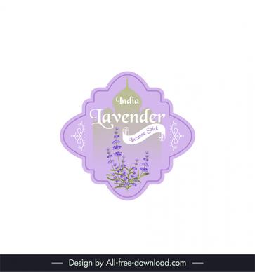 label india incense stick lavender template elegant symmetric design flat indian elements flowers decor