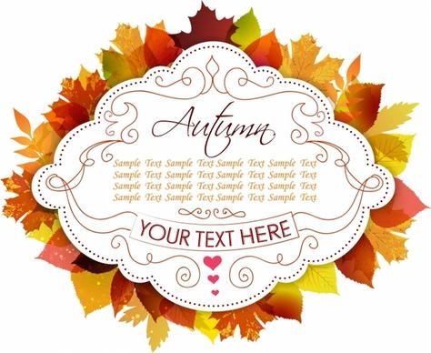 Label With Autumn Leaves