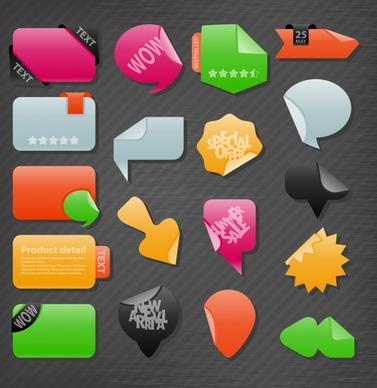 decorative stickers templates modern colorful shapes sketch