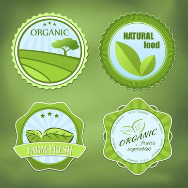 labels green natural vector