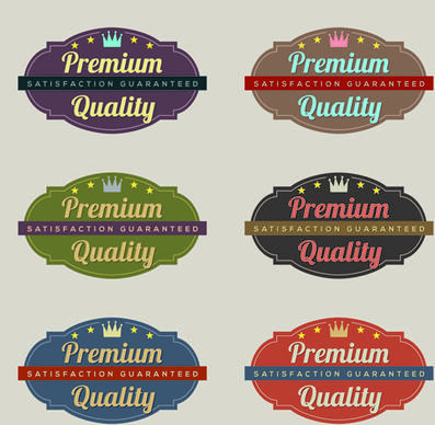 labels premium quality retro style vector
