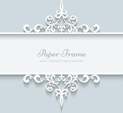lace ornament paper frame vector