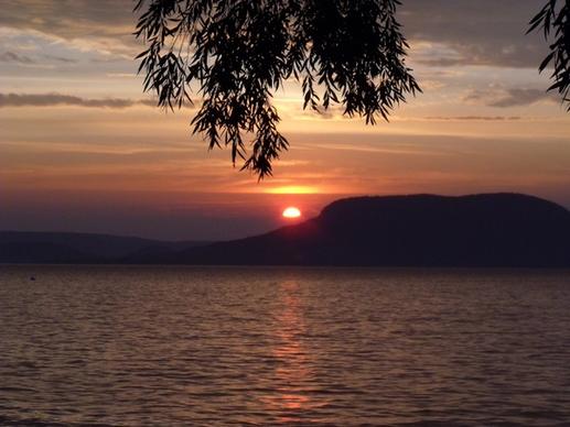 lake balaton sunset badacsony