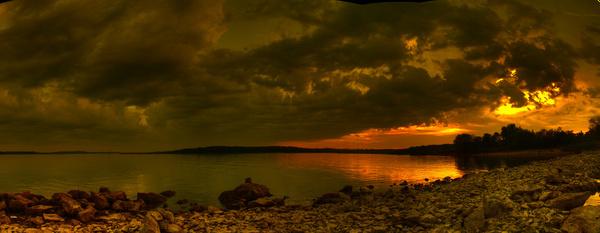 lake sunset panorama