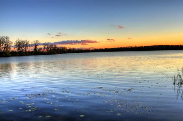 lake wingra at dusk in madison wisconsin