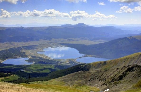 lakes from above from mount elbert colorado