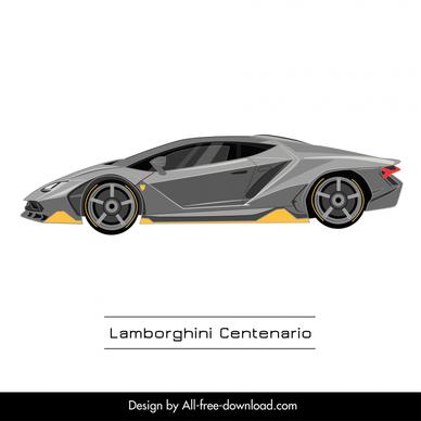 lamborghini centenario car advertising template flat modern side view design 