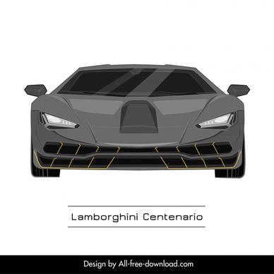 lamborghini centenario car icon modern symmetric front view design