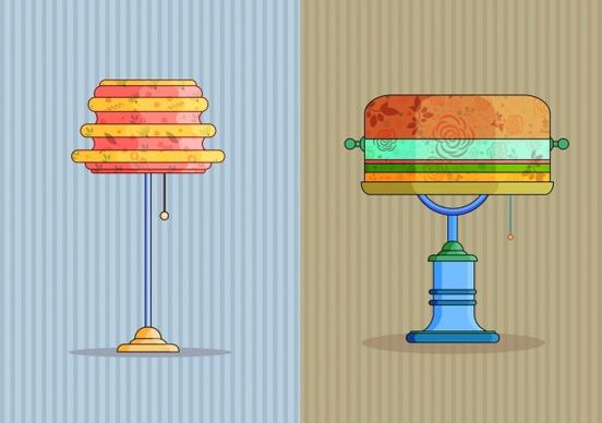 lamp icons colorful classical decor