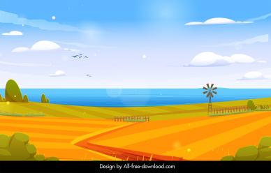 landscape background template classical countryside scene