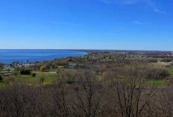 landscape view at high cliff state park wisconsin