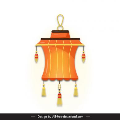 lantern china icon symmetric classical design 