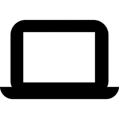 laptop sign icon flat black white contrast geometry outline