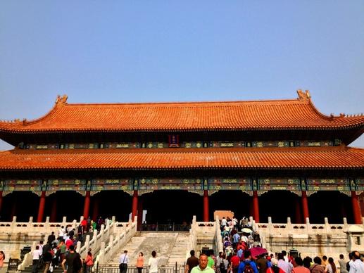 large pavilion up close at beijing china