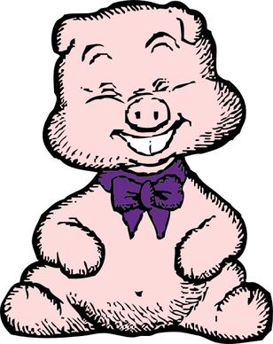 Laughing Pig clip art