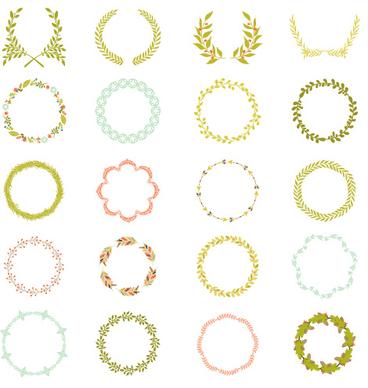 laurels with wreaths frames vectors