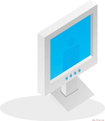 lcd monitors it office supplies vector