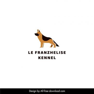le franzhelise kennel logo template flat dog species texts outline 