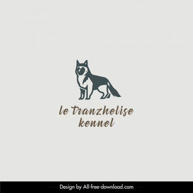 le franzhelise kennel logotype flat dog outline calligraphic texts design