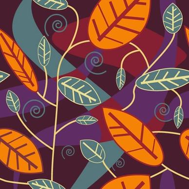 leaves background template colorful flat classic decor
