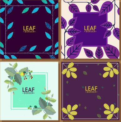 leaf borders templates multicolored design