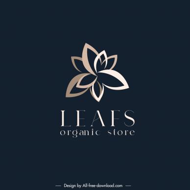 leaf organic store logo template flower elegance