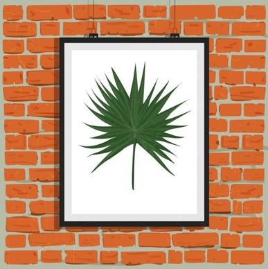 leaf painting decoration classical brick wall backdrop