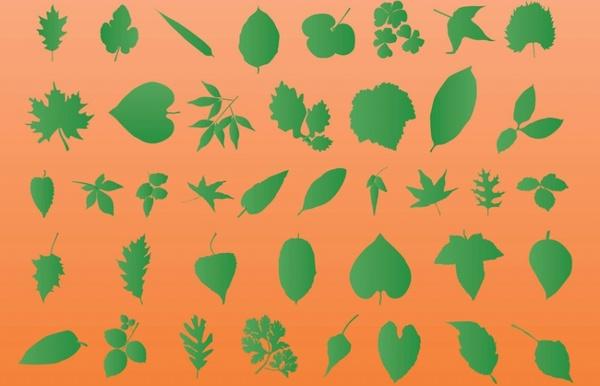 Leaf Vector Silhouettes
