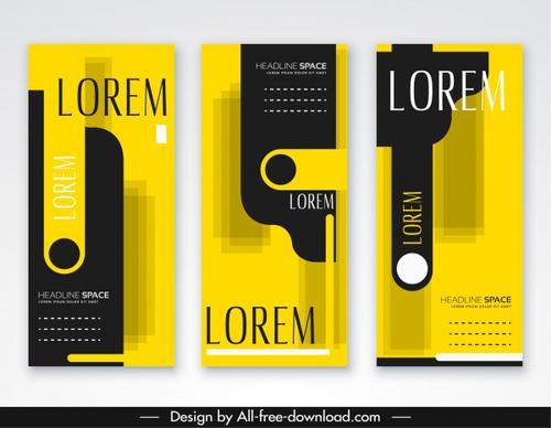 leaflet templates elegant black yellow modern abstract decor