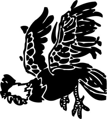 Leaping Rooster clip art