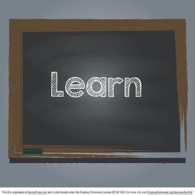 learn chalkboard vector