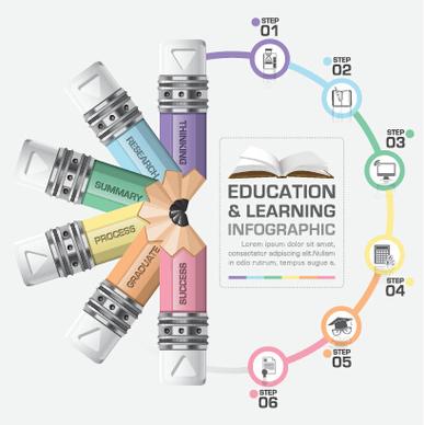 learning with education infographic elements vector