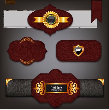 leather banner and ribbon set