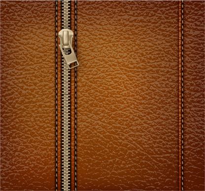 leather objects with zipper vector