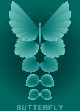 leaves and butterflies vector