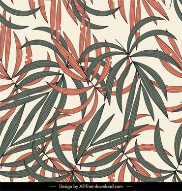leaves background colored flat classic design